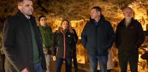 Návštěva ministra Petra Hladíka v Punkevních jeskyních, 22. 1. 2024